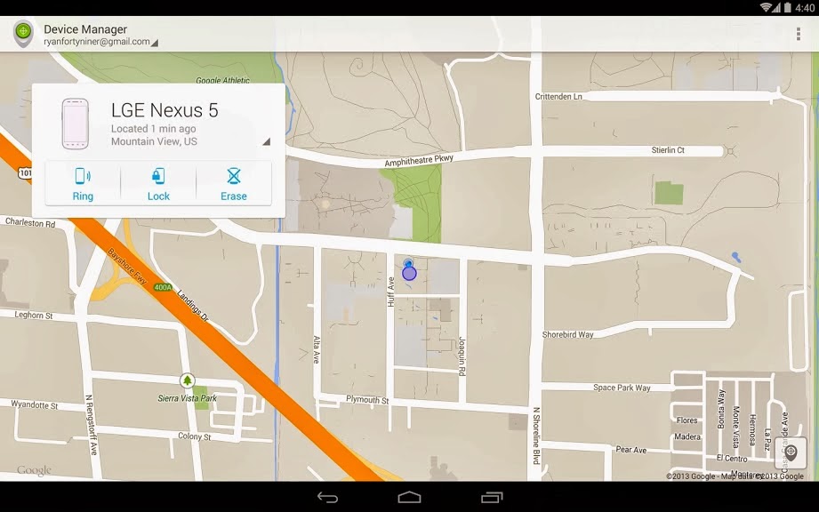Administrador de dispositivos de android de Google