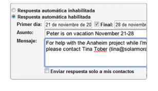 Respuesta automática Gmail
