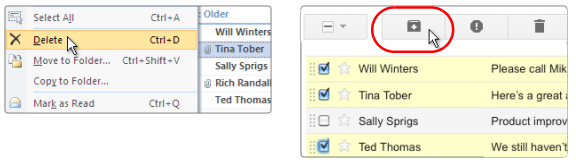 Gmail Vs Microsoft Outlook borrar mensajes