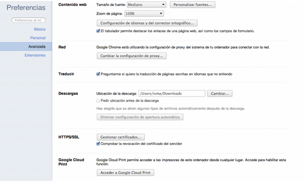 Configuración Google Cloud Print