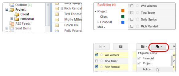 Clasificación Gmail Vs Microsoft Outlook