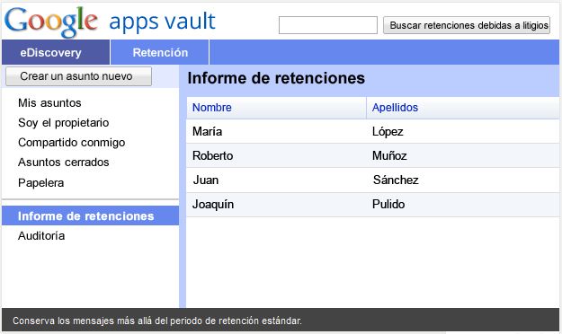 Google apps vault