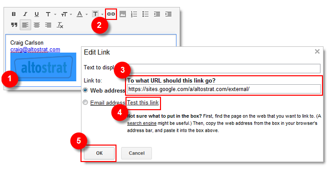 Añadir un enlace a tu firma de Gmail