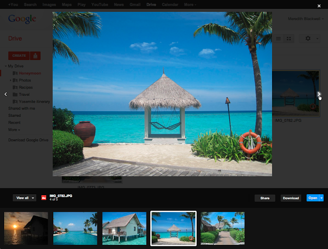 Vista previa de imágenes en Google Drive